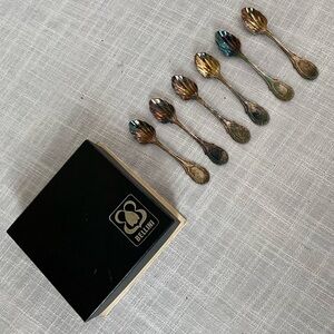 🍋 Vintage Set of 6 Bellini Prada 90 Brazil Spoons, Shell Design